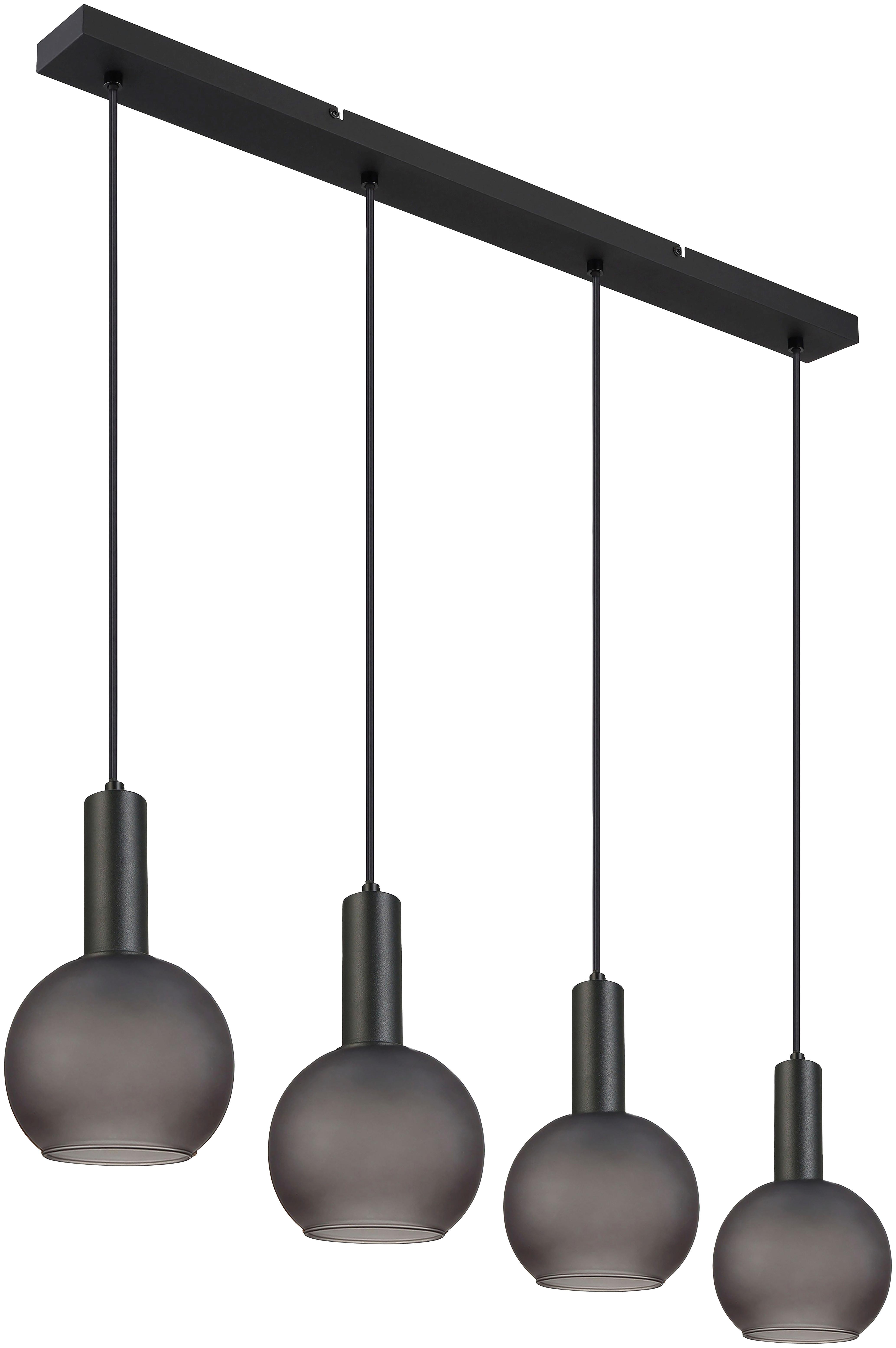 Hängeleuchte Lotti - Schwarz/Grau, KONVENTIONELL, Glas/Metall (90/15/120cm) - James Wood