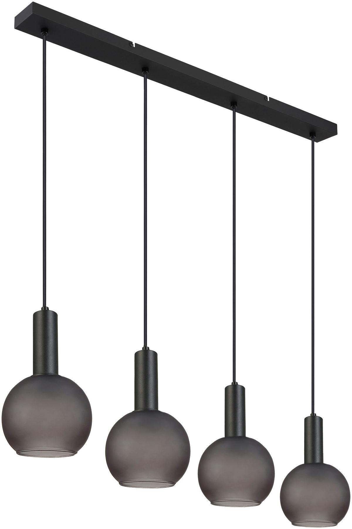 Hängeleuchte Lotti - Schwarz/Grau, KONVENTIONELL, Glas/Metall (90/15/120cm) - James Wood