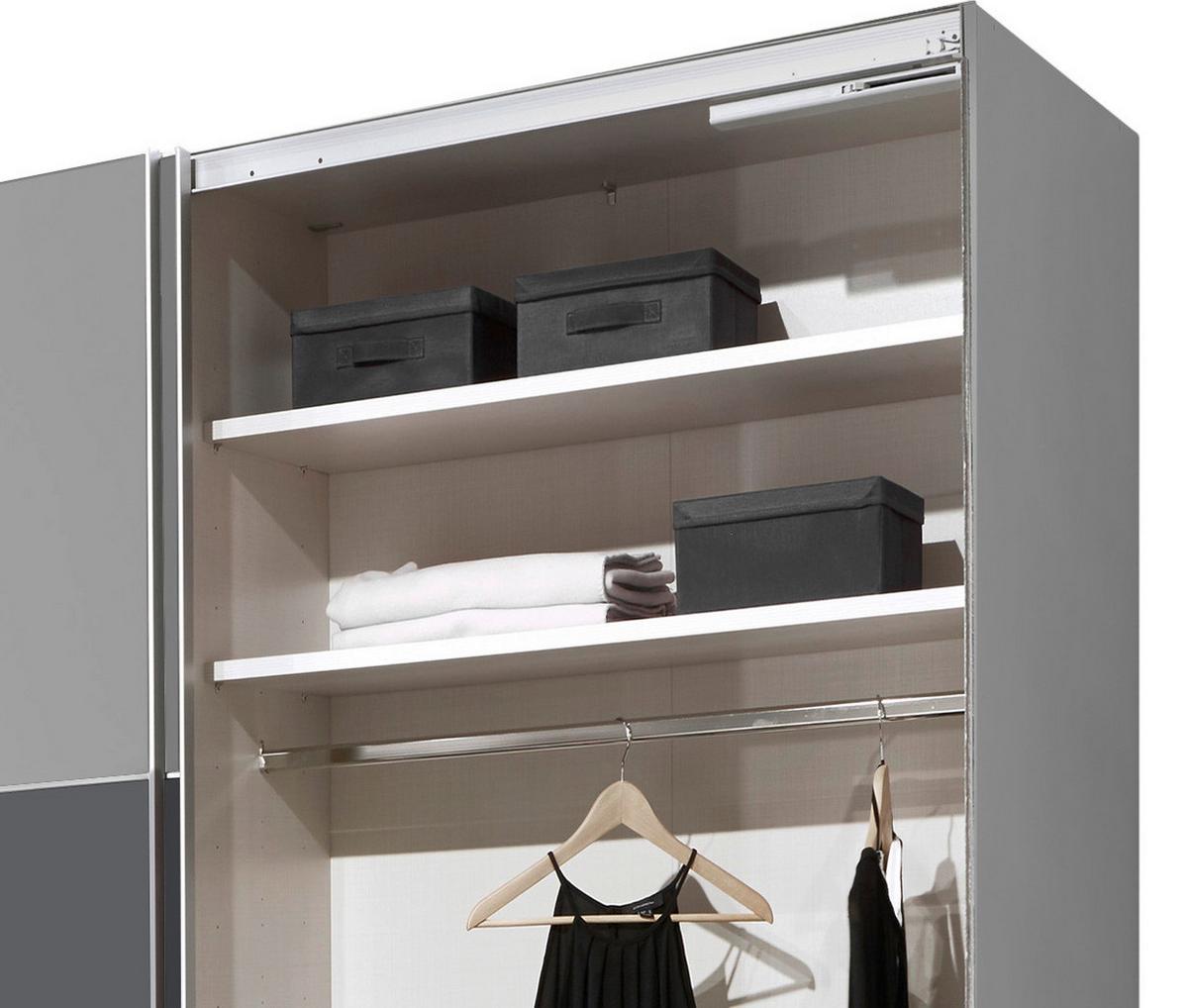Schwebetürenschrank 249cm Includo, Grau/anthrazit - Dunkelgrau/Anthrazit, MODERN (249/222/68cm) - MID.YOU