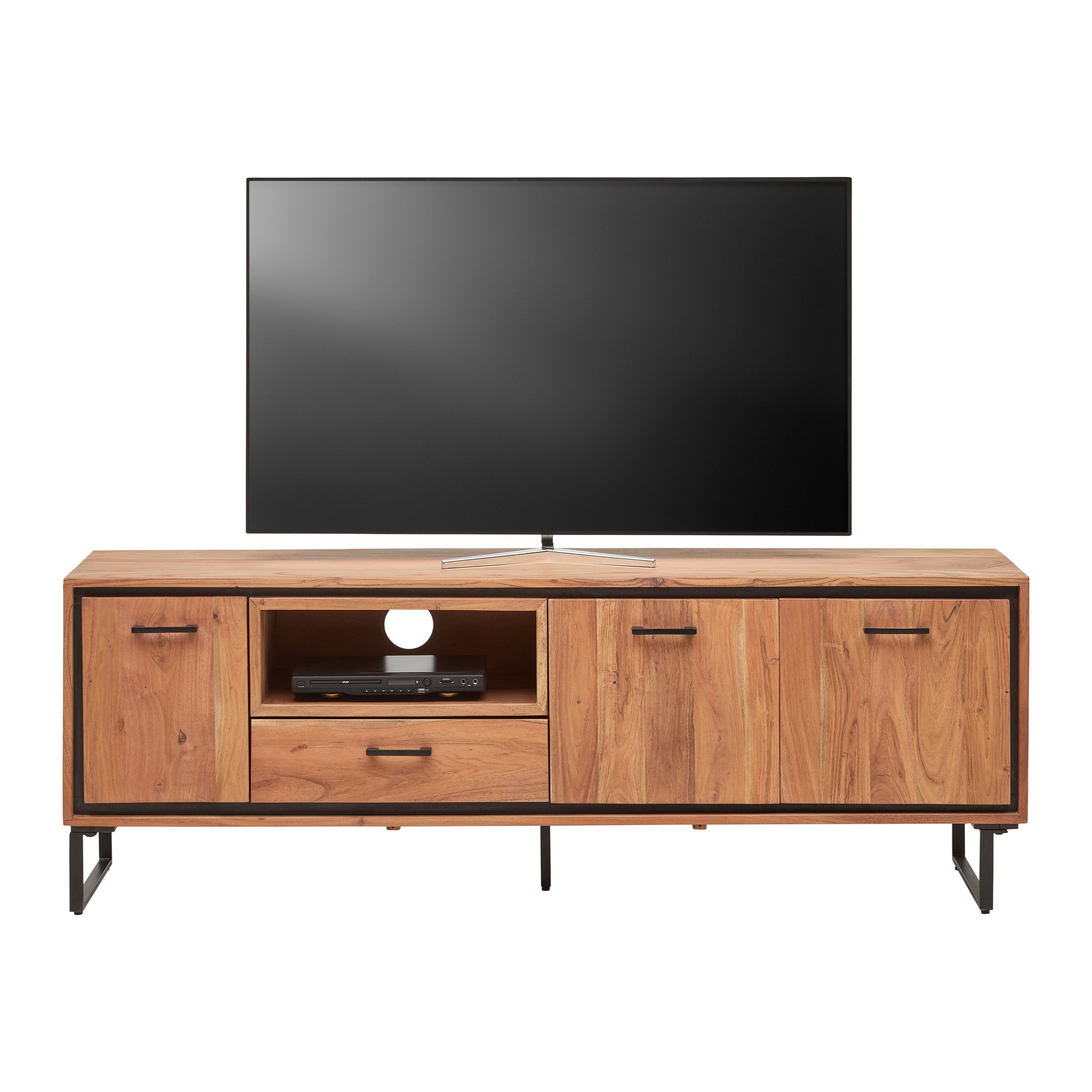 TV-díl SHIVA SHIVA - černá/barvy akácie, Moderní, kov/dřevo (177/60/40cm)