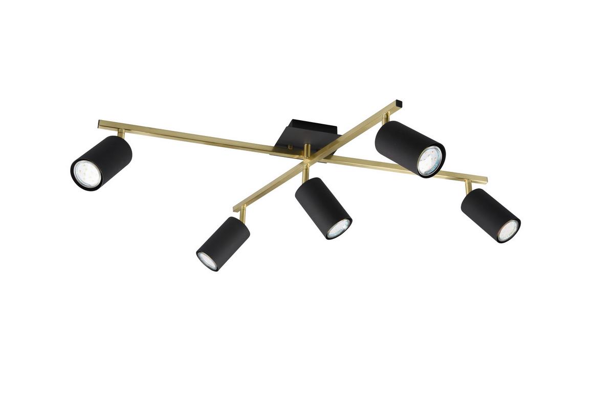 Strahler Marley 5-Flammig verstellbar L: 77,4 cm - Goldfarben/Schwarz, Basics, Metall (77,4/57,4/22,4cm) - Trio Leuchten