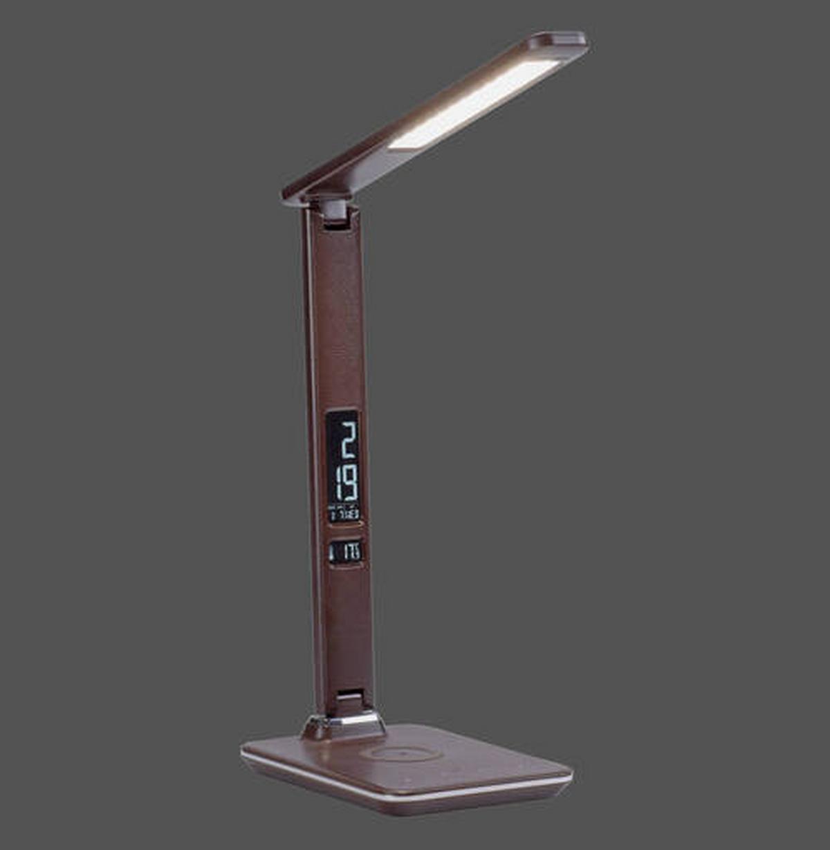Led-tischlampe Adriano Dimmbar Braun Handyladefunktion - Braun, Basics, Kunststoff/Metall (31/14/60cm) - Paul Neuhaus