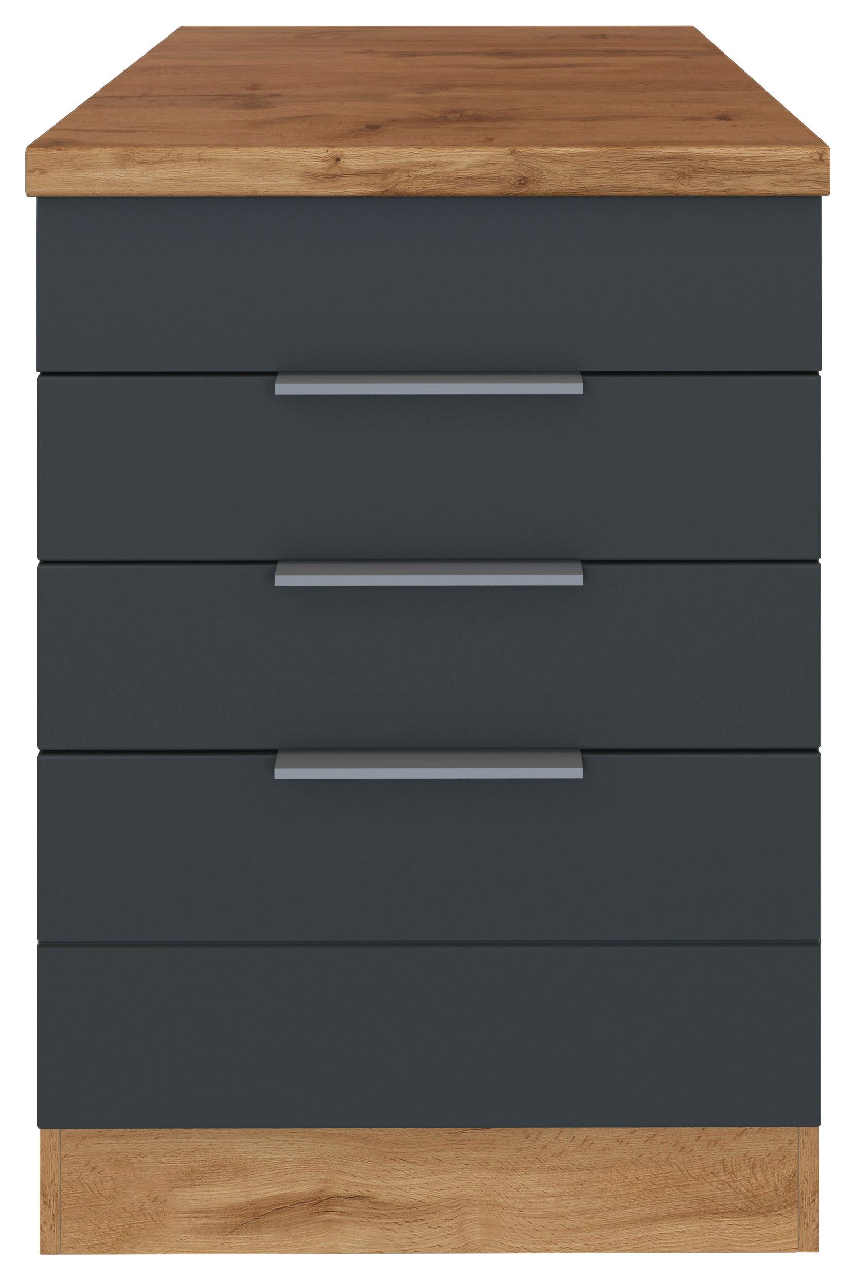 Kochfeldumbauschrank Florenz B: 60 cm für Kochfeld - Eiche Wotan/Grau, Design, Holzwerkstoff (60/86/60cm) - Held