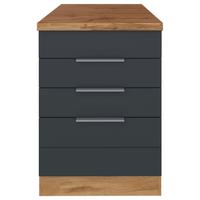 Kochfeldumbauschrank Florenz B: 60 cm für Kochfeld - Eiche Wotan/Grau, Design, Holzwerkstoff (60/86/60cm) - Held