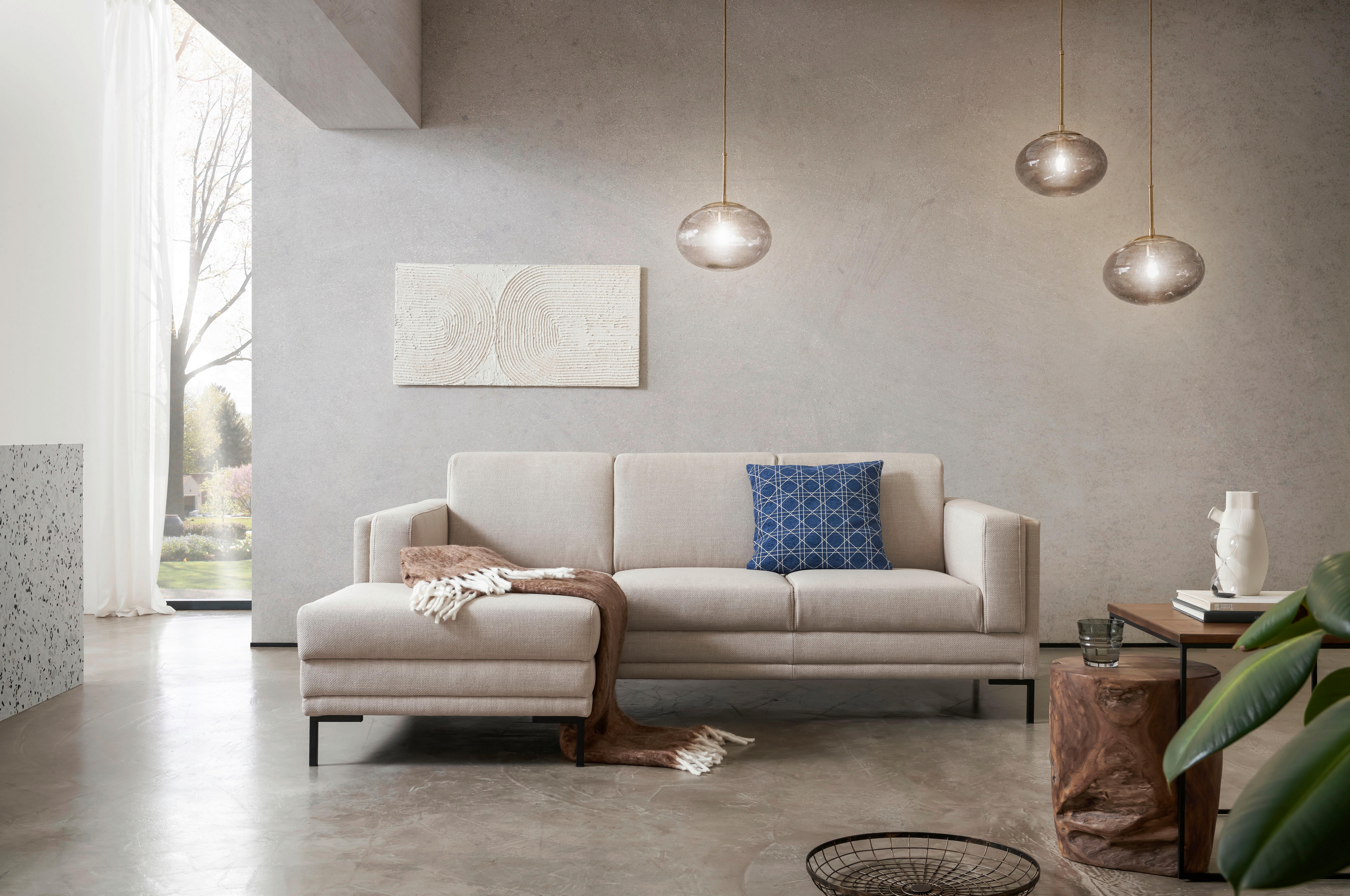 Ecksofa Looks Vii - Beige/Schwarz, Design, Textil (214/146cm) - LOOKS by W.Joop