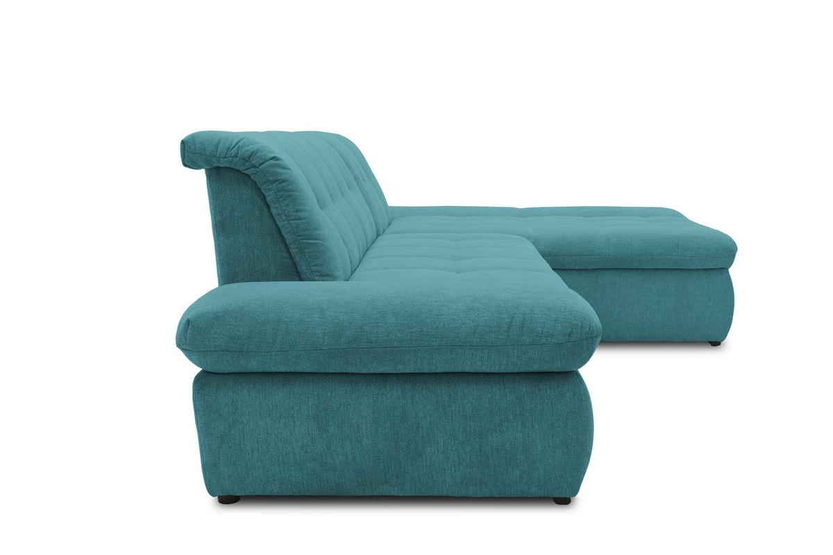 Ecksofa mit Armteilverstellung Moric Petrol Mikrofaser - Chromfarben/Petrol, KONVENTIONELL, Textil (300/172cm) - MID.YOU