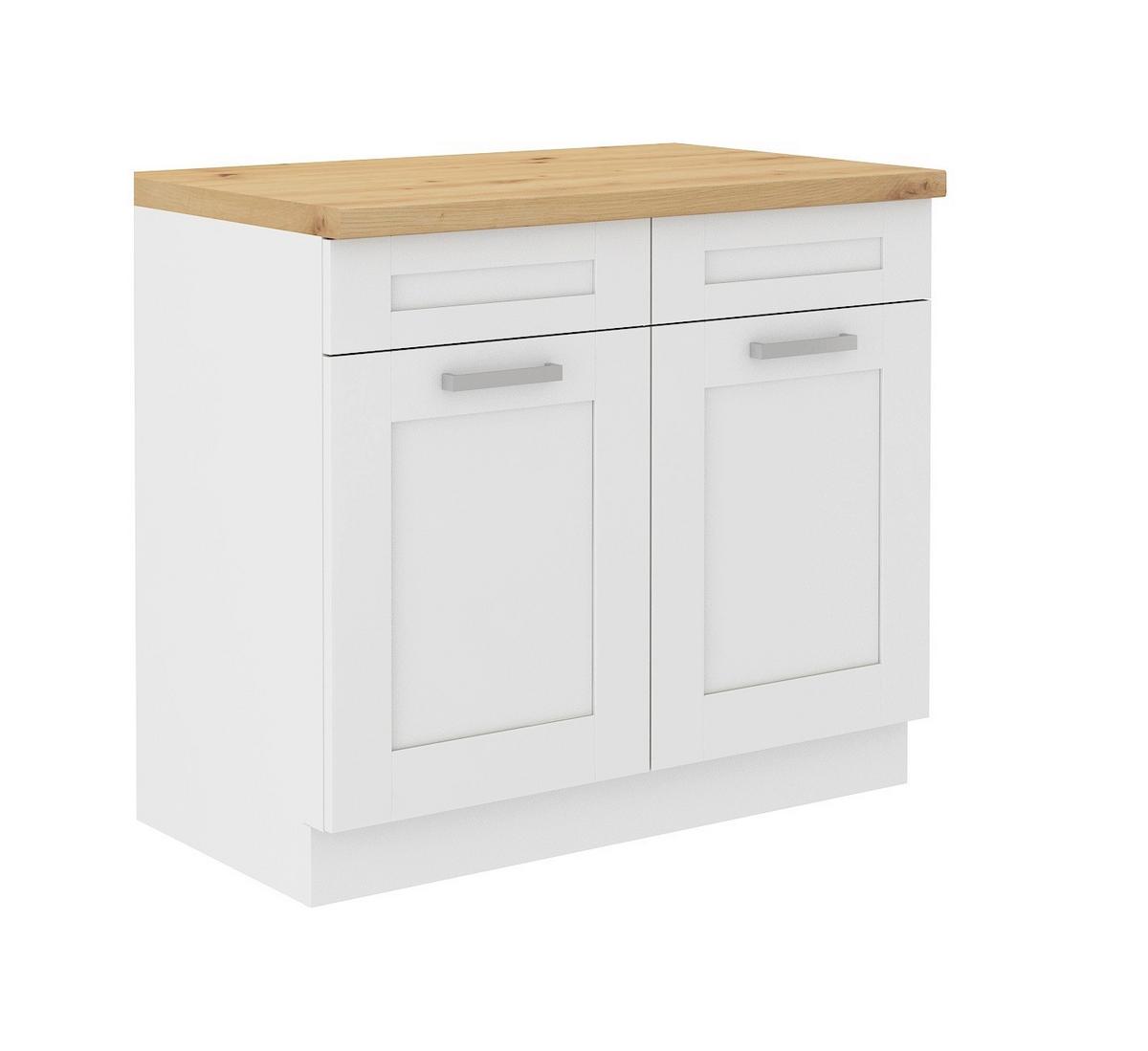 DŘEZOVÁ SKŘÍŇKA LUISA        SPU100 - bílá/barvy stříbra, Romantický / Rustikální, kov/kompozitní dřevo (100/86/60cm)