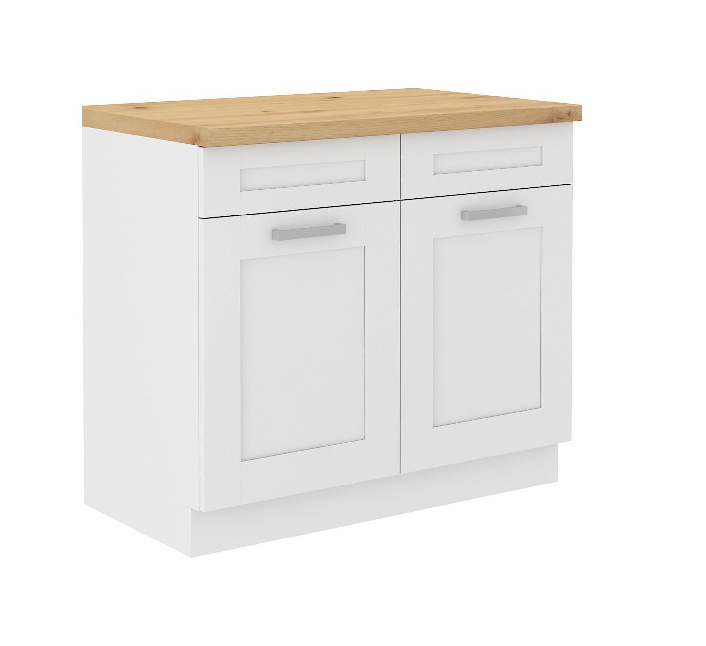 Spülenschrank Luisa B: 100 Cm Weiß Mit Arbeitsplatte