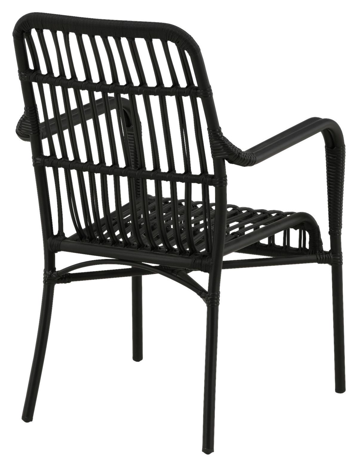 Loungesessel Rizal - Schwarz, KONVENTIONELL, Kunststoff/Metall (57/90/64cm) - Gardenson