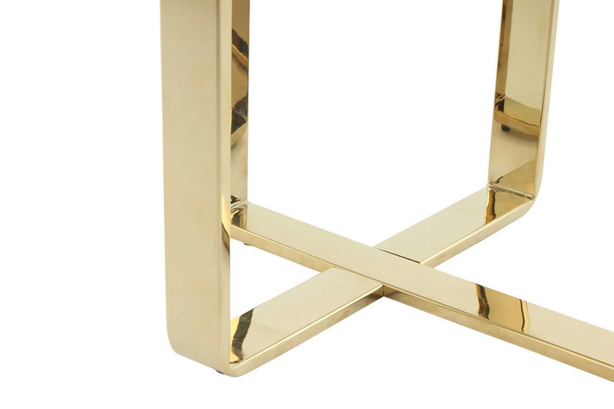 Beistelltisch Katris 100 Gold - Klar/Goldfarben, Design, Glas/Metall (46/46/60cm) - Kayoom
