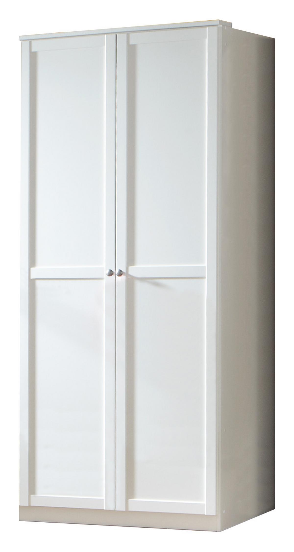 Šatní skříň FILOU šíŕka 90cm - bílá/barvy zinku, Basics, kov/kompozitní dřevo (90/198/58cm)