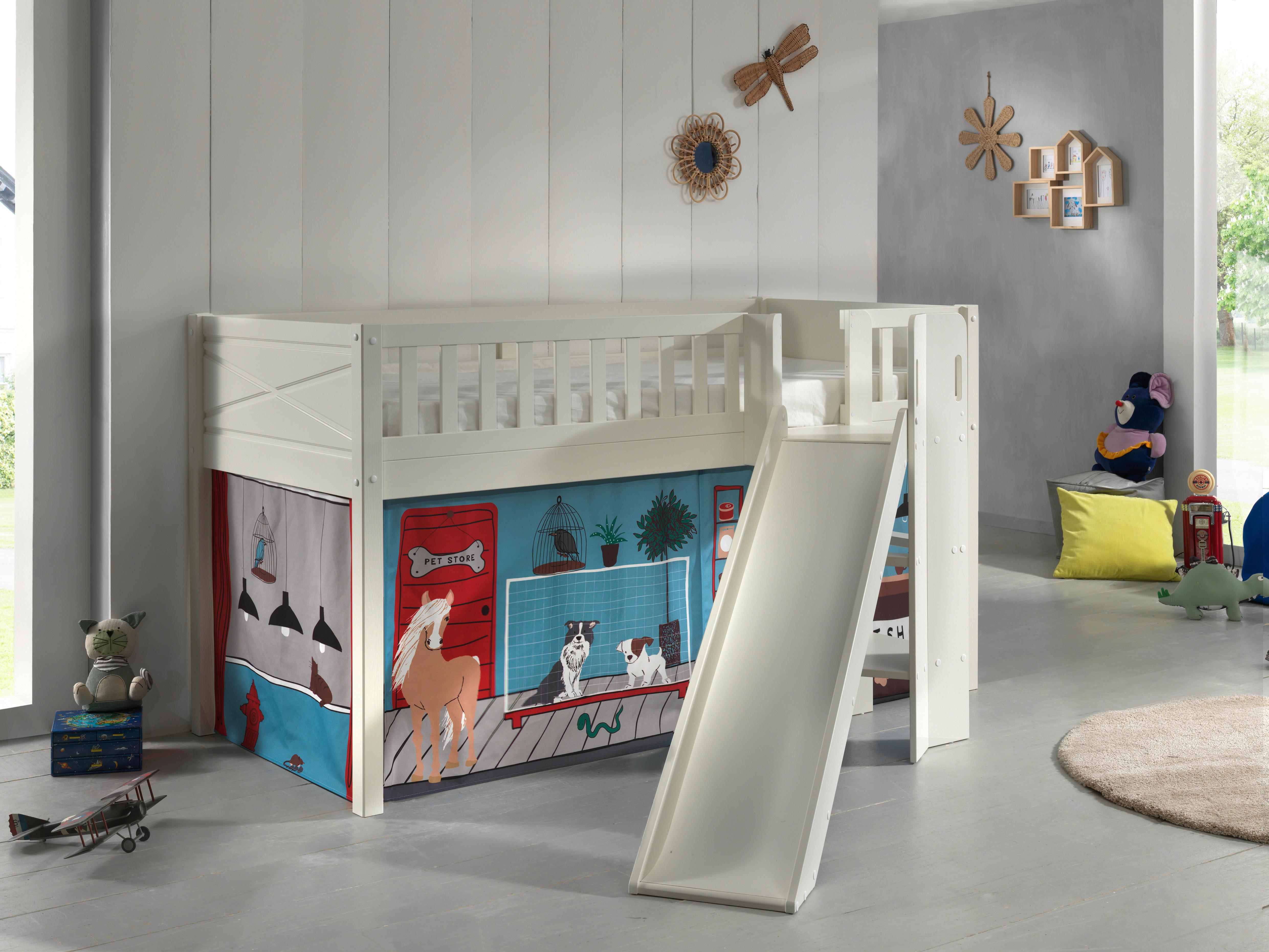 Spielbett Scott - Weiß/Naturfarben, ROMANTIK / LANDHAUS, Holz (90/200cm) - MID.YOU