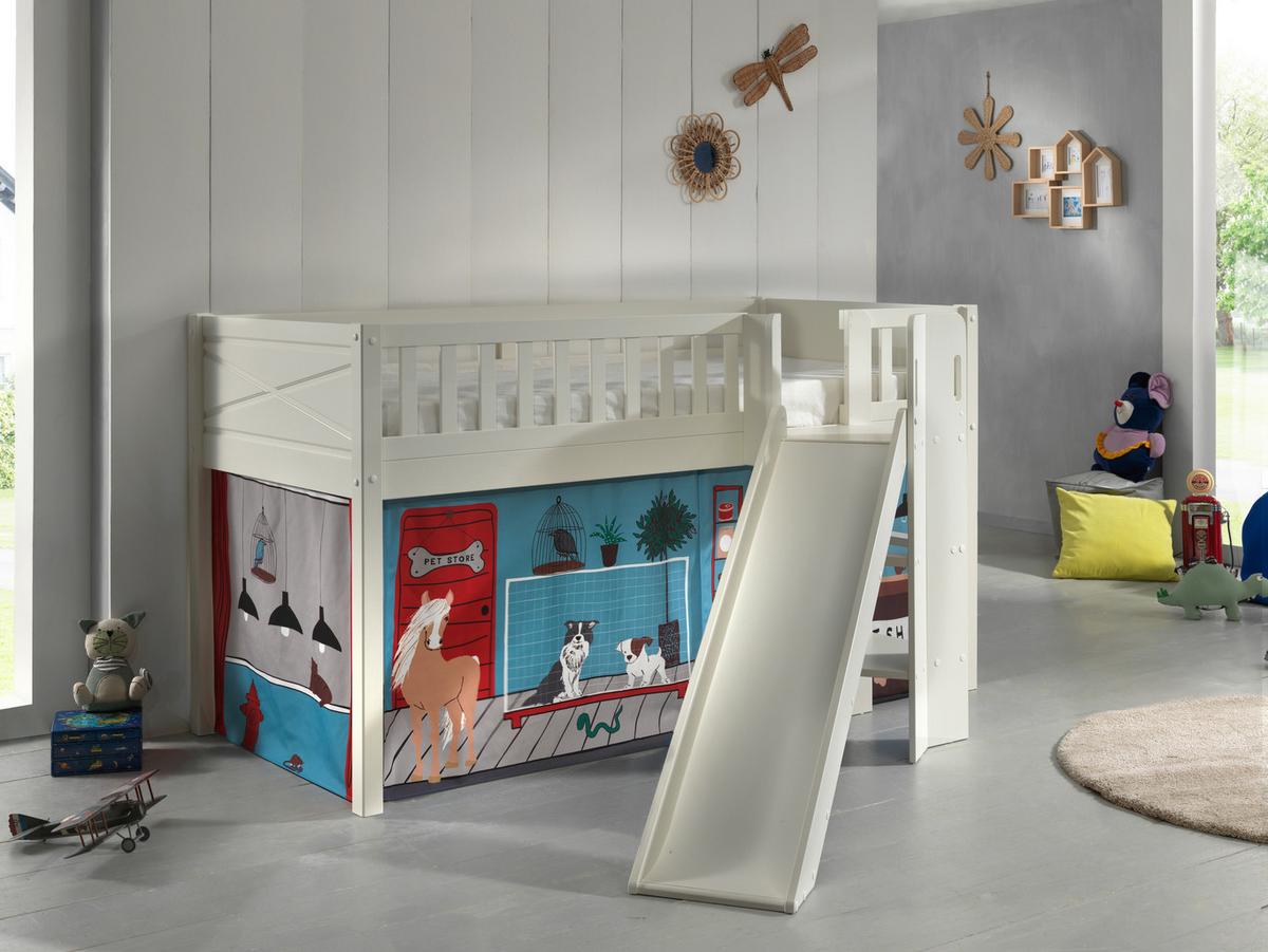 Spielbett Scott - Weiß/Naturfarben, ROMANTIK / LANDHAUS, Holz (90/200cm) - MID.YOU