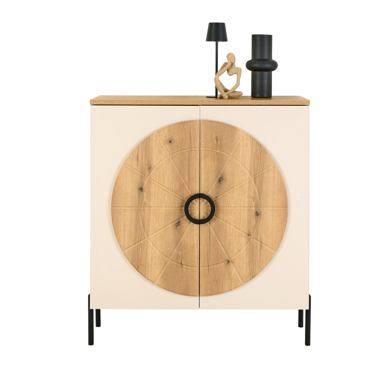 Kommode Hong-kong B: 100 Cm Kaschmir/eichefarben - Kaschmir/Eichefarben, Trend, Holzwerkstoff (100/113/37,5cm)