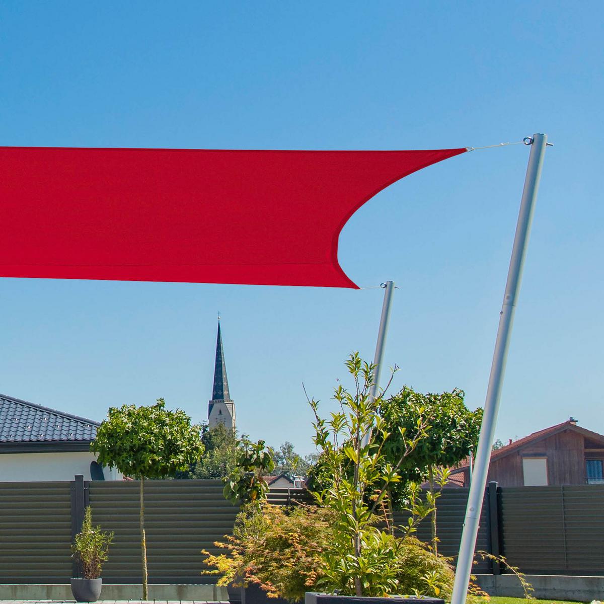 Sonnensegel Rechteck 3x4 M - Dunkelrot, Basics (300/400cm)