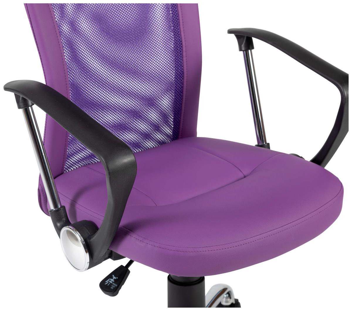 Drehstuhl Vanessa Lila/Schwarz/Chrom B: 56 cm - Chromfarben/Lila, Trend, Kunststoff/Textil (56/99/56cm)