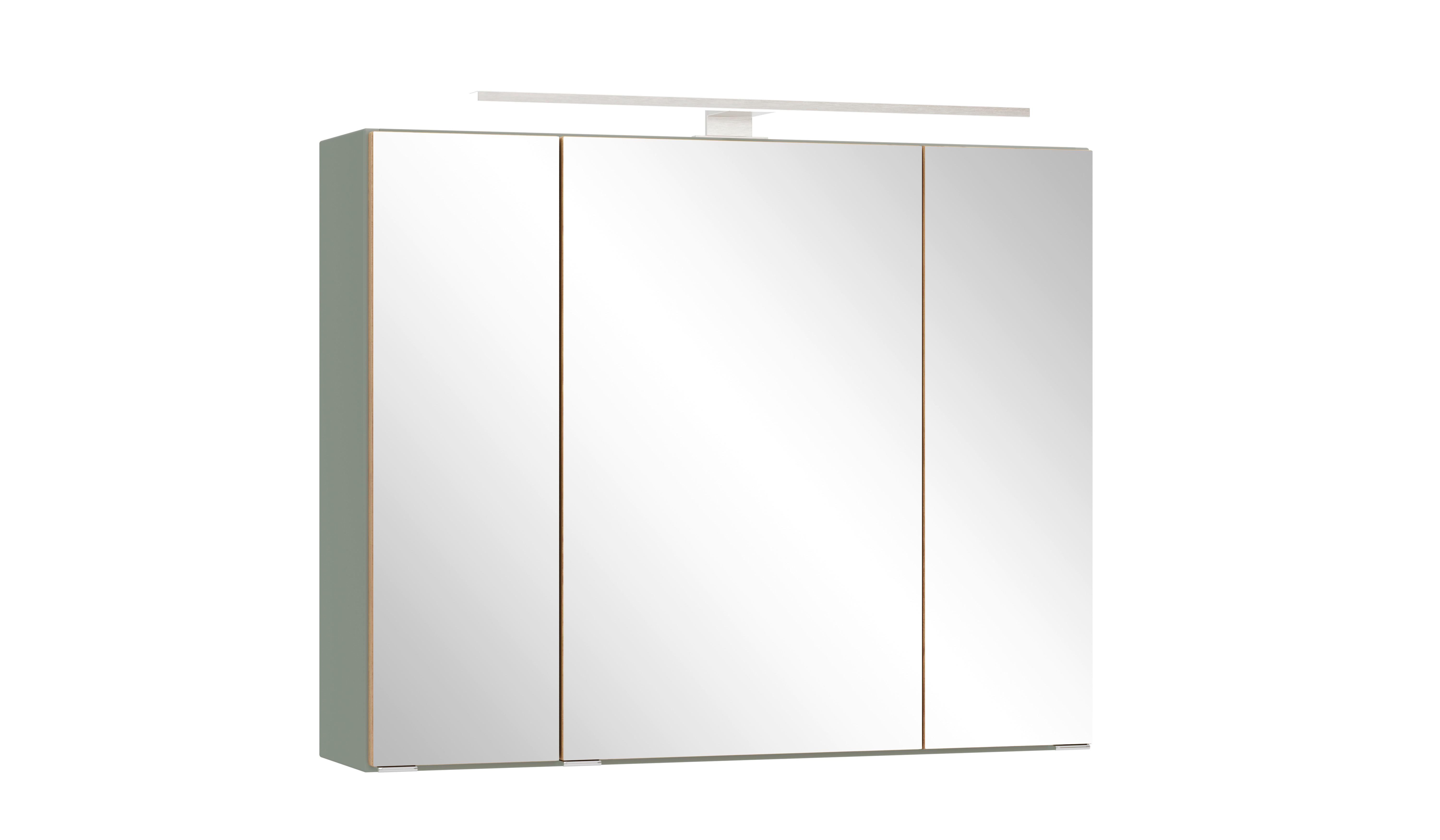 SPIEGELSCHRANK Verona Schilfgrün B: 80cm - Schilfgrün/Wildeiche, Trend, Glas/Holzwerkstoff (80/64/20cm) - Held
