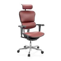 Drehstuhl Ergohuman Ultra Gen Schwarz/Weinrot B: 65cm - Weinrot/Silberfarben, MODERN, Leder/Kunststoff (65/132/60cm) - MID.YOU