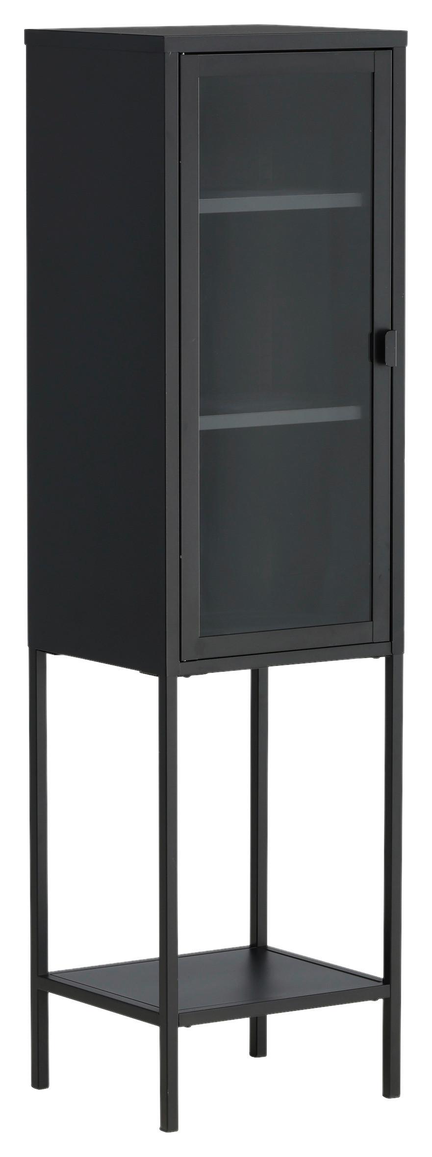 Vitrine Misha - Schwarz, Design, Metall (40.5/150/35cm) - Livetastic