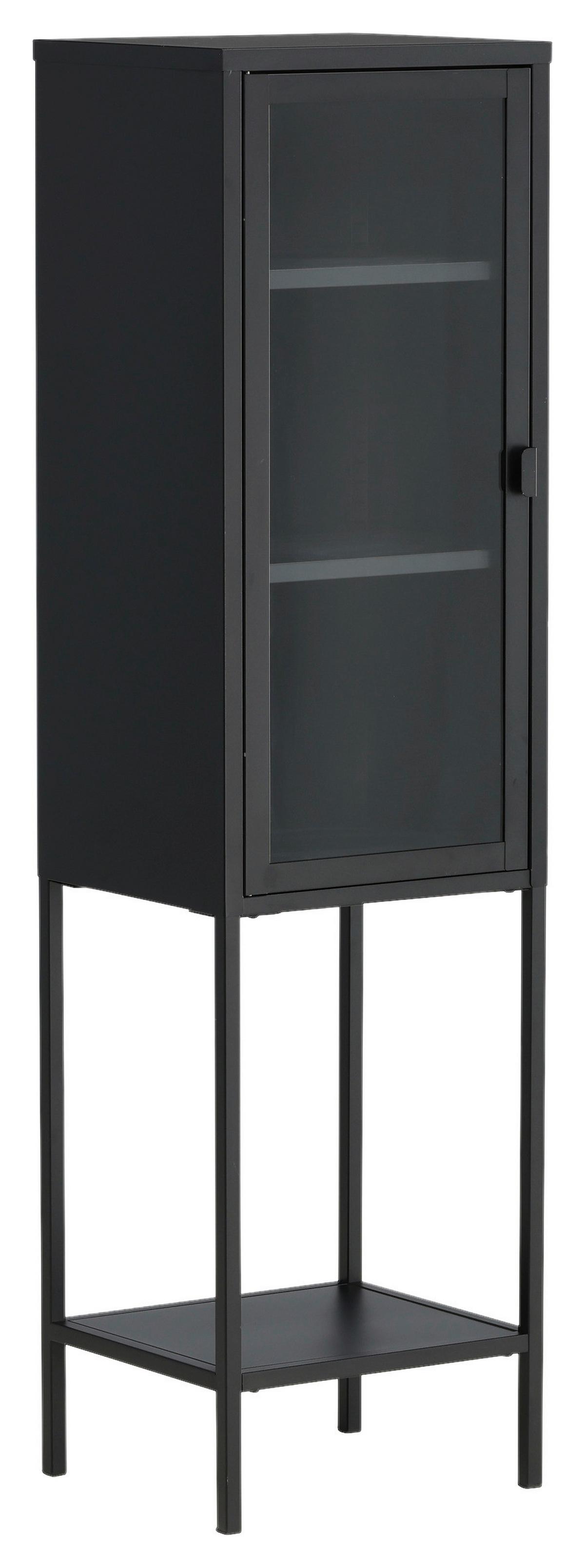 Vitrine Misha - Schwarz, Design, Metall (40.5/150/35cm) - Livetastic