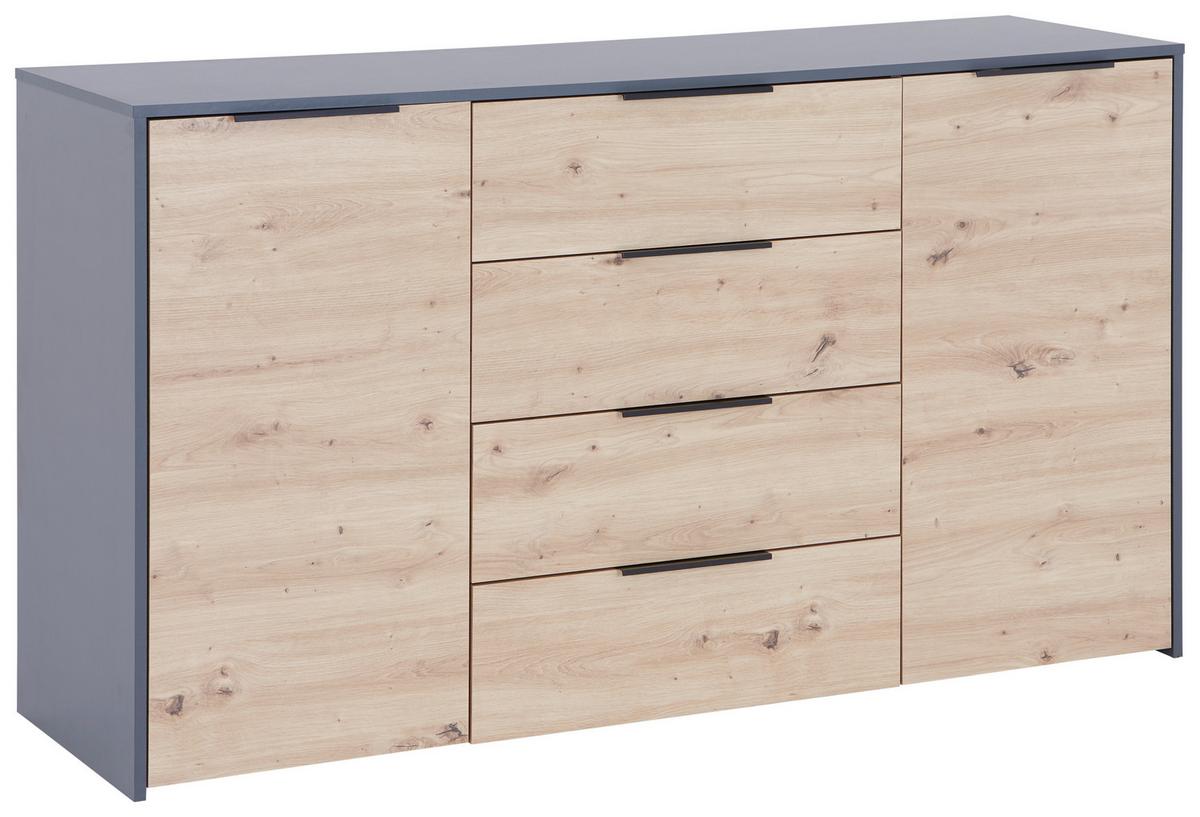 Komód Alan - Artisan tölgy/antracit, Modern, faalapú anyag (161/93,4/50cm)