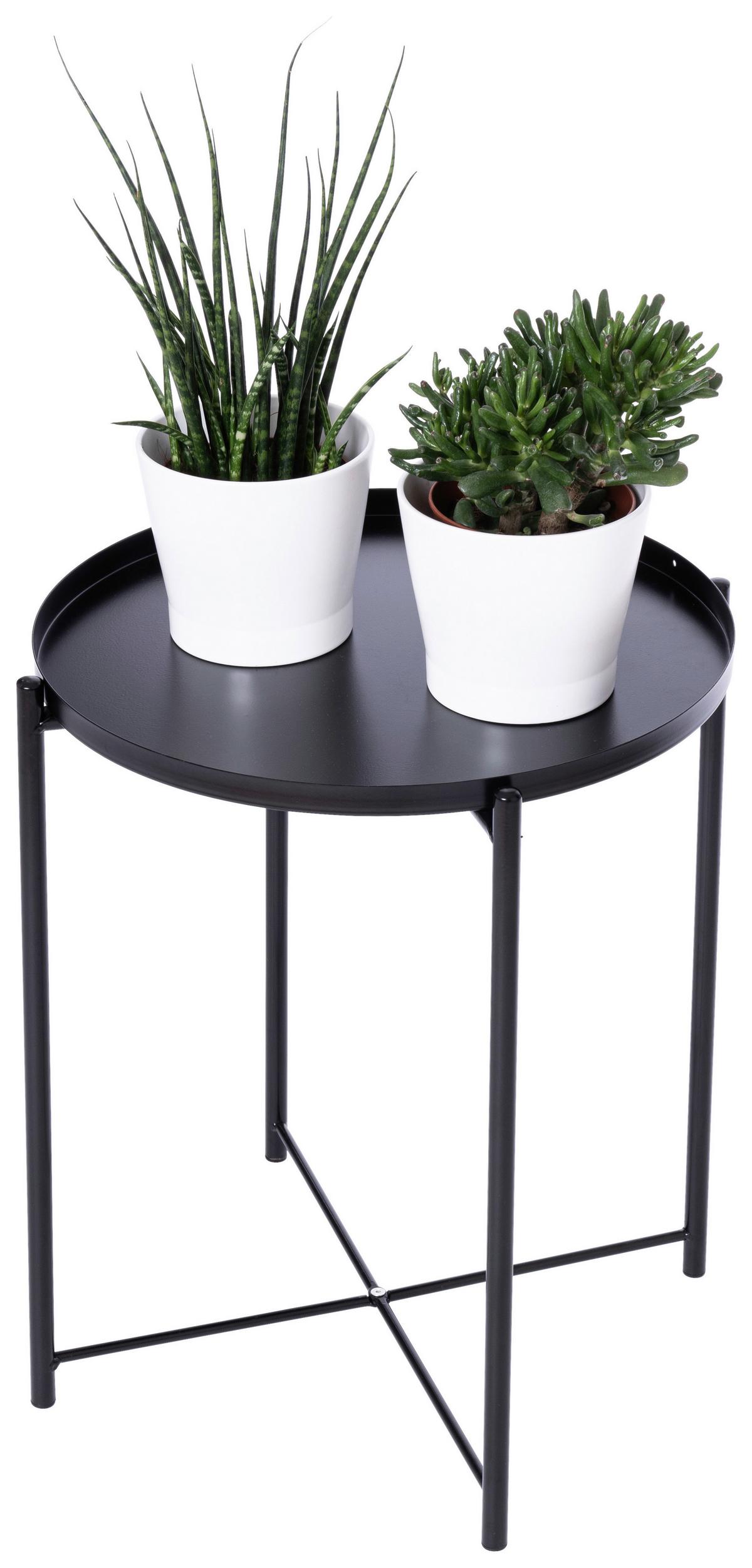 Beistelltisch Rund Jörg, Schwarz - Schwarz, MODERN, Metall (42/52/42cm)