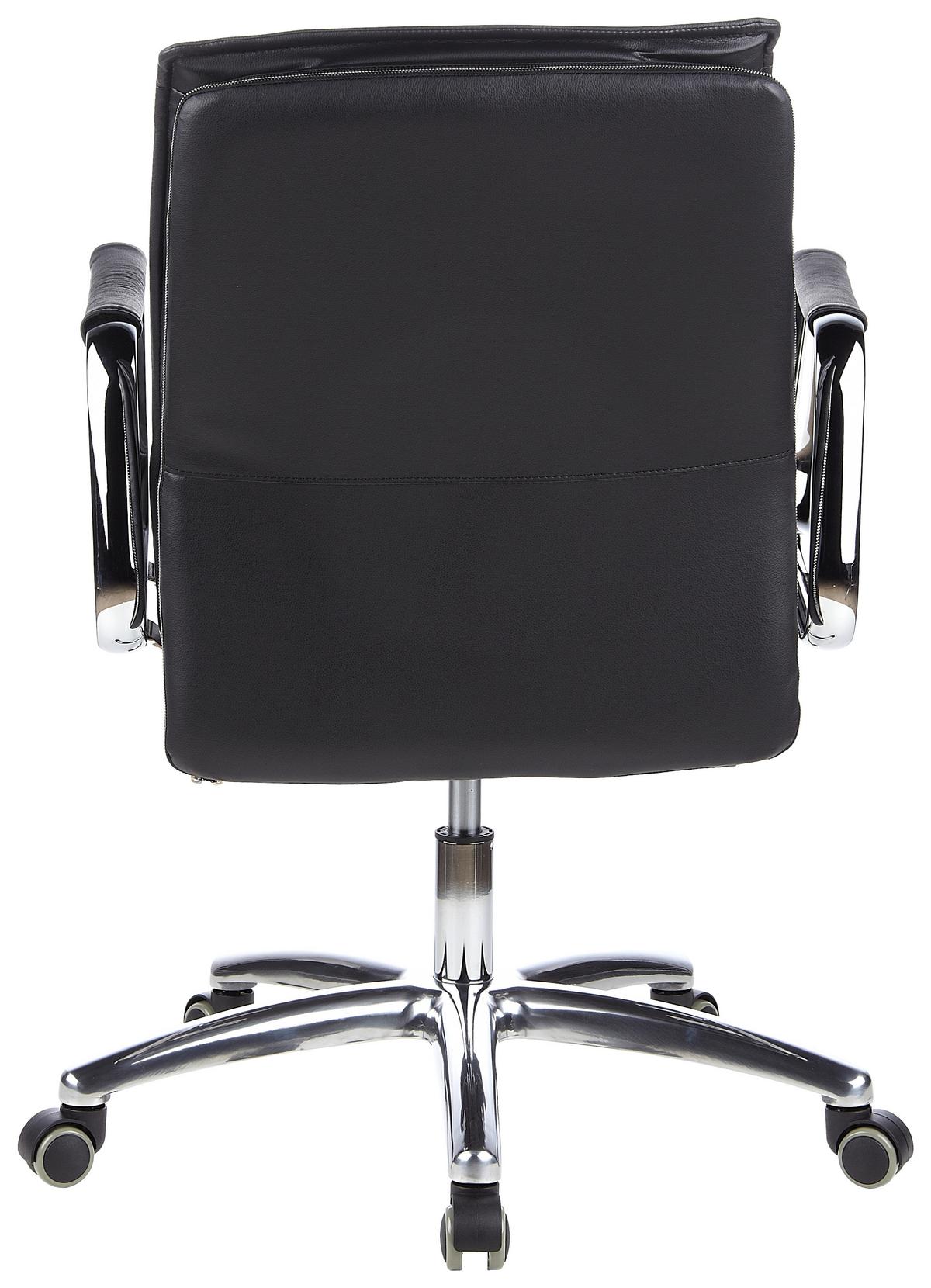 Chefsessel Villa Schwarz Bis 120 Kg - Silberfarben/Schwarz, Basics, Leder/Kunststoff (60/109/48cm) - MID.YOU