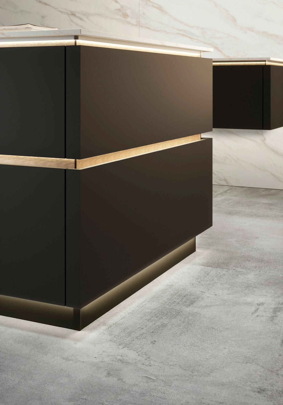 Einbauküche Eastbourne Frei Planbar Modern, grifflos - MODERN, Holzwerkstoff - Vertico