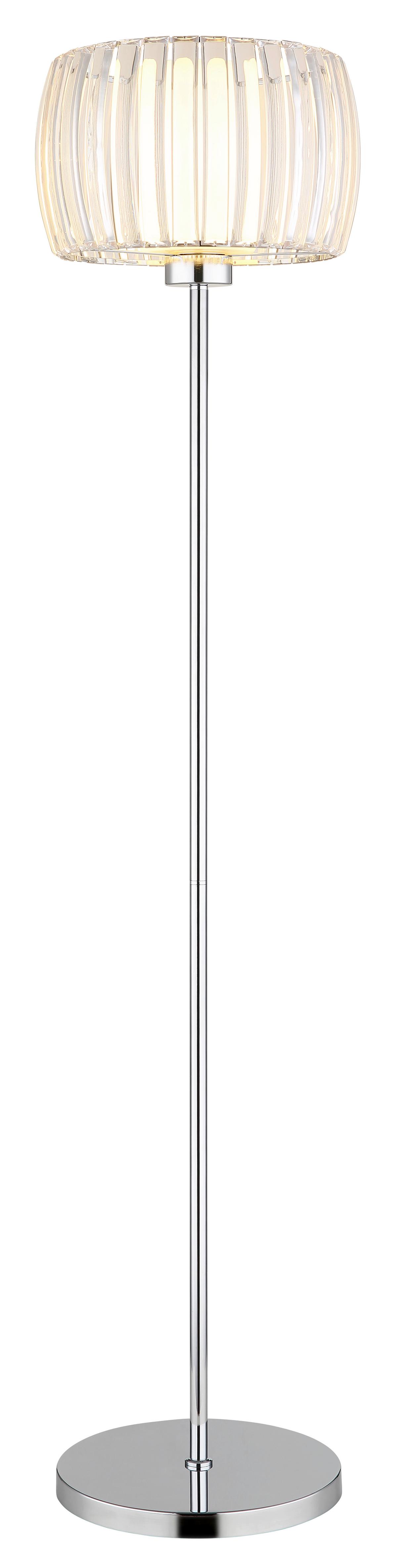 Stehleuchte Fußschalter - Klar/Opal, Design, Glas/Kunststoff (32,5/150cm) - Globo