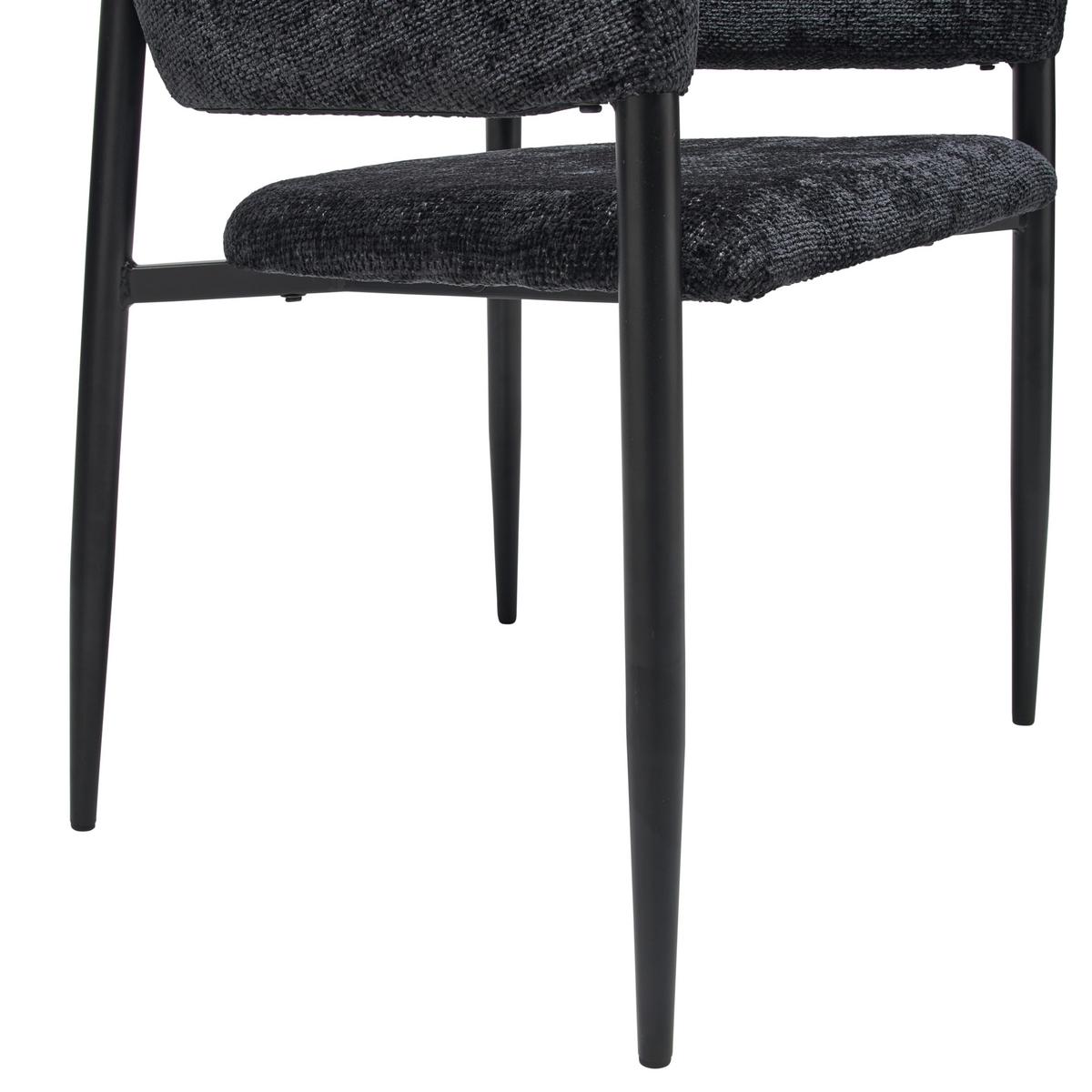 Armlehnstuhl-Set Juliana - Anthrazit/Schwarz, LIFESTYLE, Holz/Textil (50/82/59cm) - MID.YOU