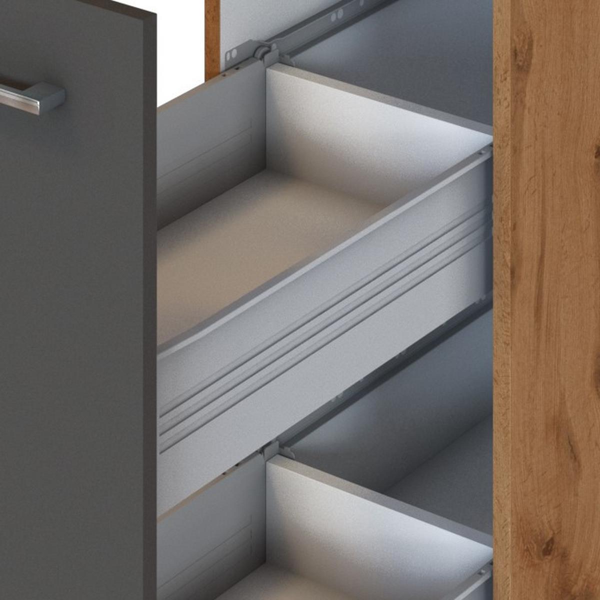 Apothekerschrank B: 30 cm Anthrazit 2 Auszüge - Anthrazit, MODERN, Holzwerkstoff (30/200/60cm) - Held