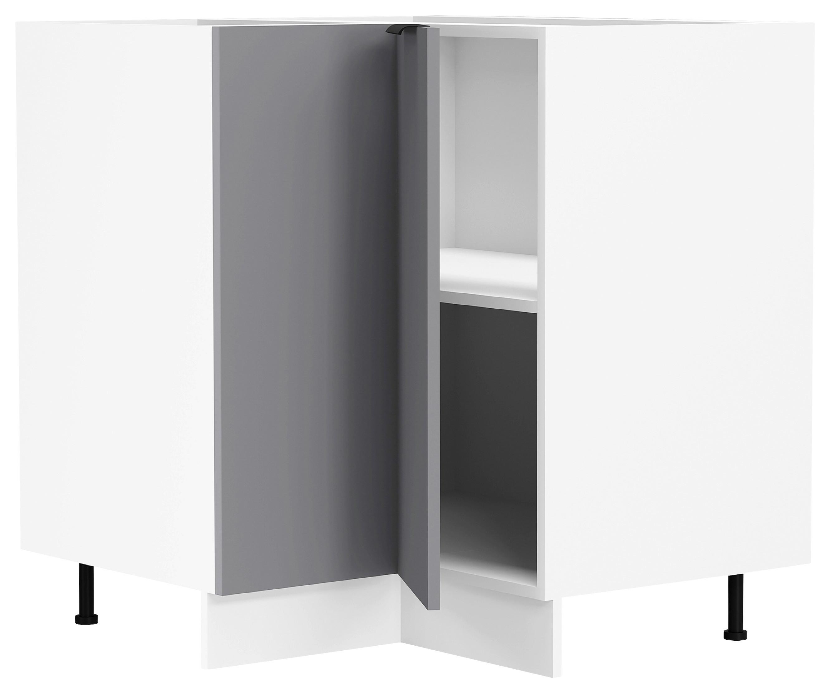 Eckunterschrank Fasola Anthrazit/weiß B: 76 Cm - Anthrazit/Weiß, Trend, Holzwerkstoff/Kunststoff (76/93/76cm) - MID.YOU