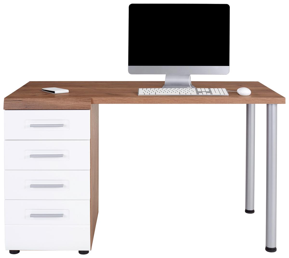 Íróasztal Avensis New - tölgyfa színű/fehér, Konventionell, faalapú anyag (130/72cm) - Luca Bessoni