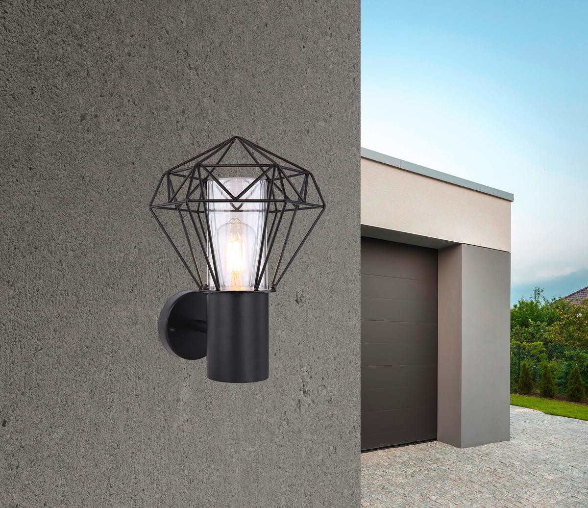 Venkovní svítidlo černá,  max. 15 Watt - černá/čiré, Basics, kov/plast (22,5/27,5/31cm)