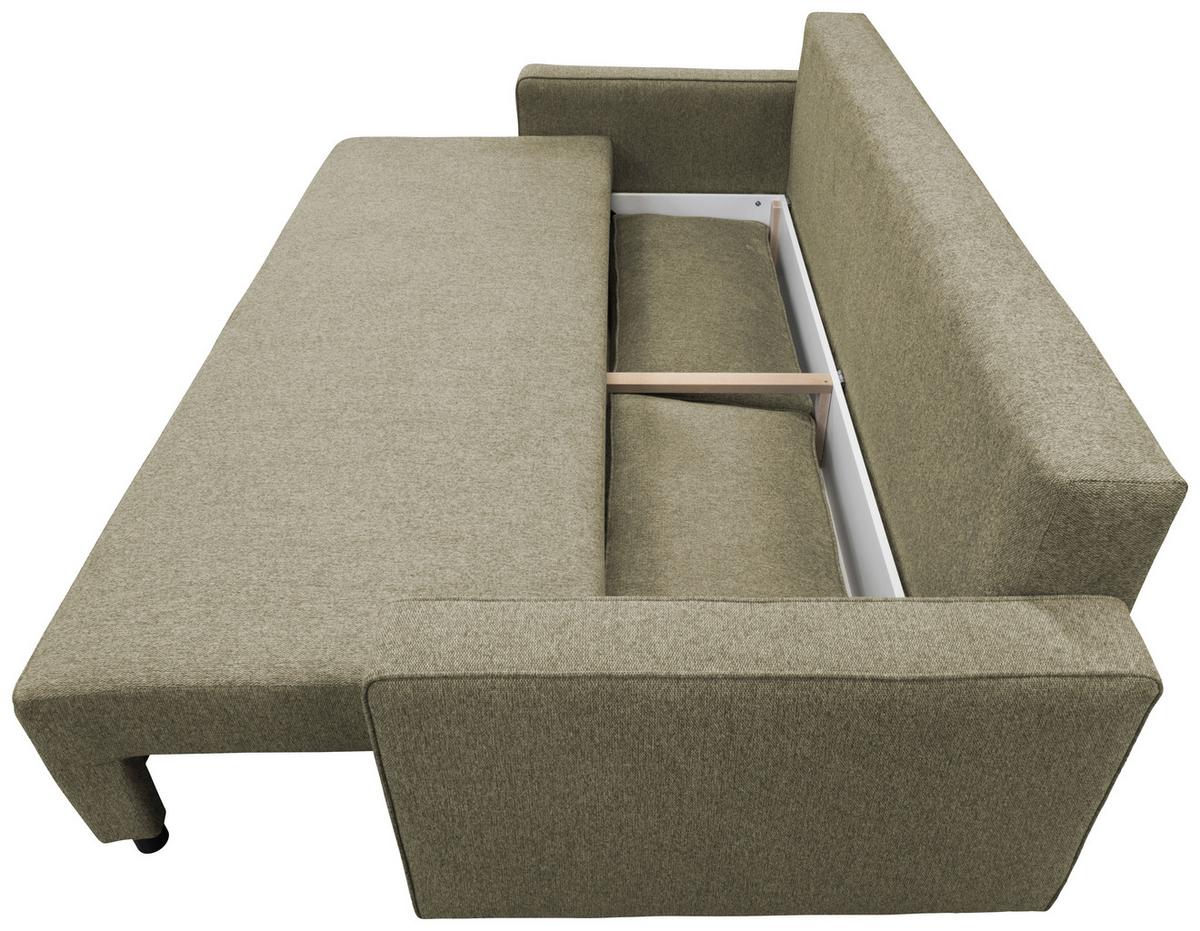Rozkládací pohovka NICOLE, světle hnědá barva - světle hnědá, Moderní, textil/plast (232/90/100cm)