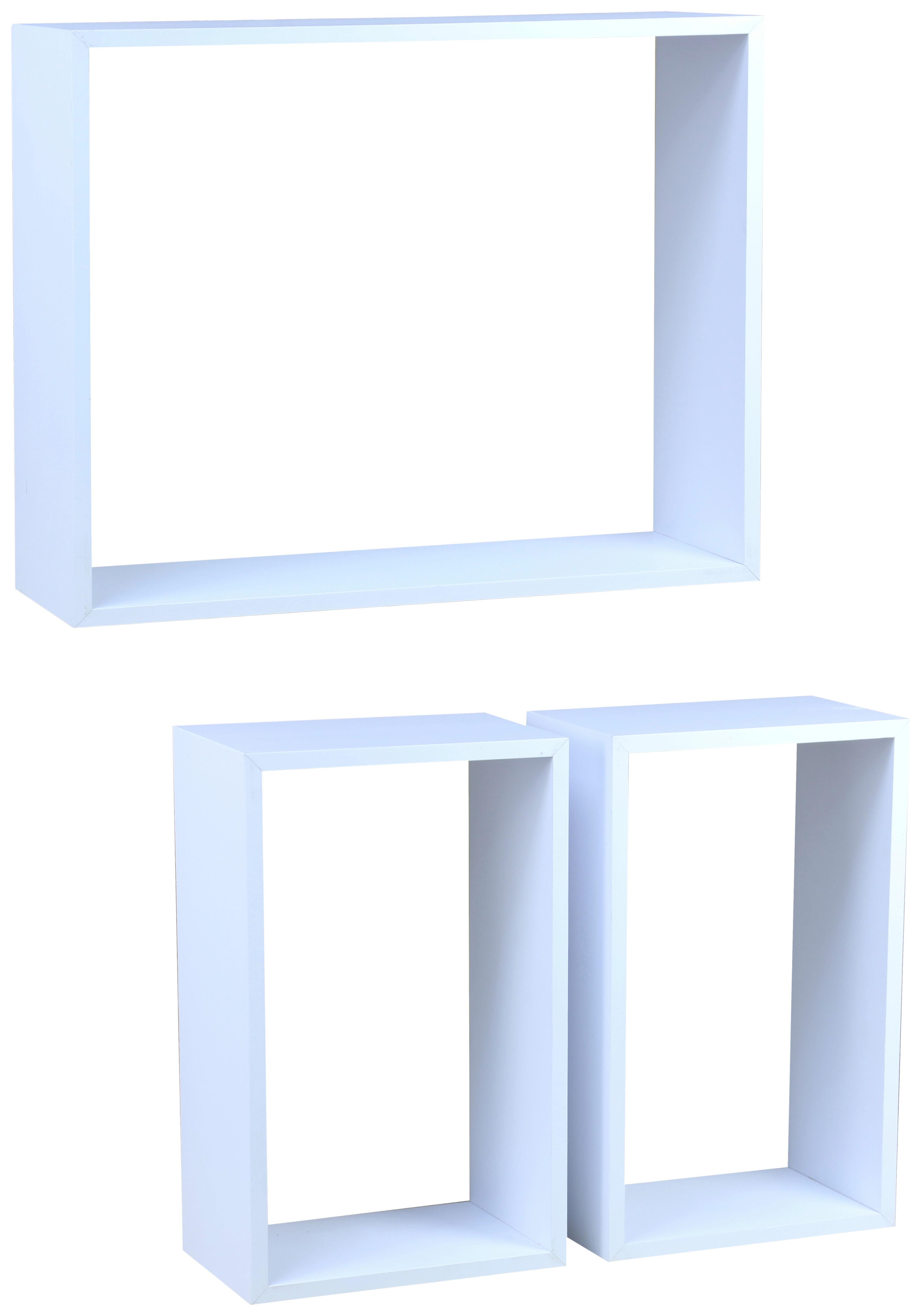 Wandregal Nizza B: 23 - 50 cm Weiß 3-teilig - MODERN (50/23/40/37/15/15cm)