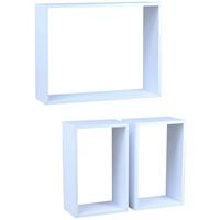 Wandregal Nizza B: 23 - 50 cm Weiß 3-teilig - MODERN (50/23/40/37/15/15cm)
