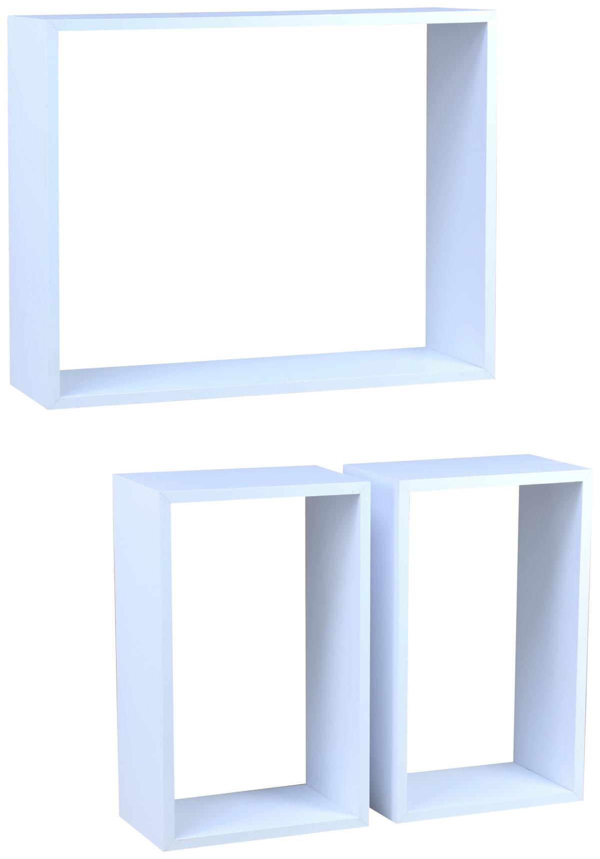 Wandregal Nizza B: 23 - 50 cm Weiß 3-teilig - MODERN (50/23/40/37/15/15cm)