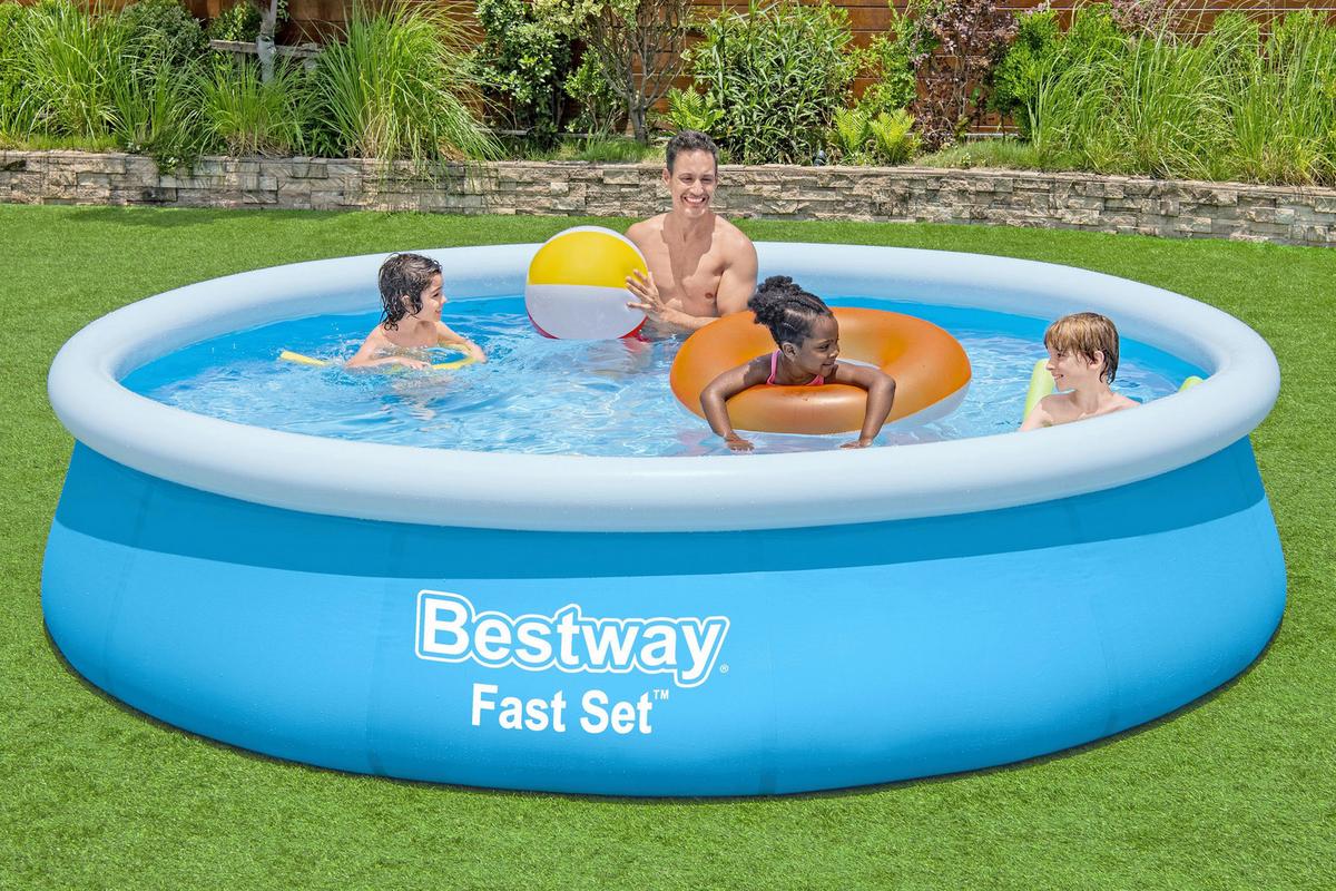 Pool-Set mit Pumpe Wasserkapazität ca. 5377 L - Blau, Basics, Kunststoff (366/76cm) - Bestway