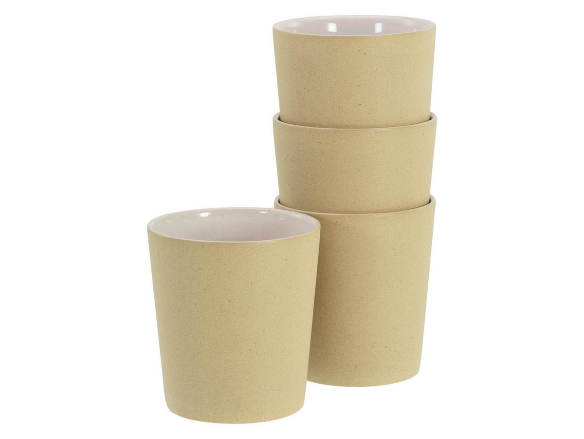 Kaffeebecherset Futuro Weiß, Beige L: 22,5 cm - Beige/Weiß, Basics, Keramik (22,5/22,5/13,5cm) - Creatable