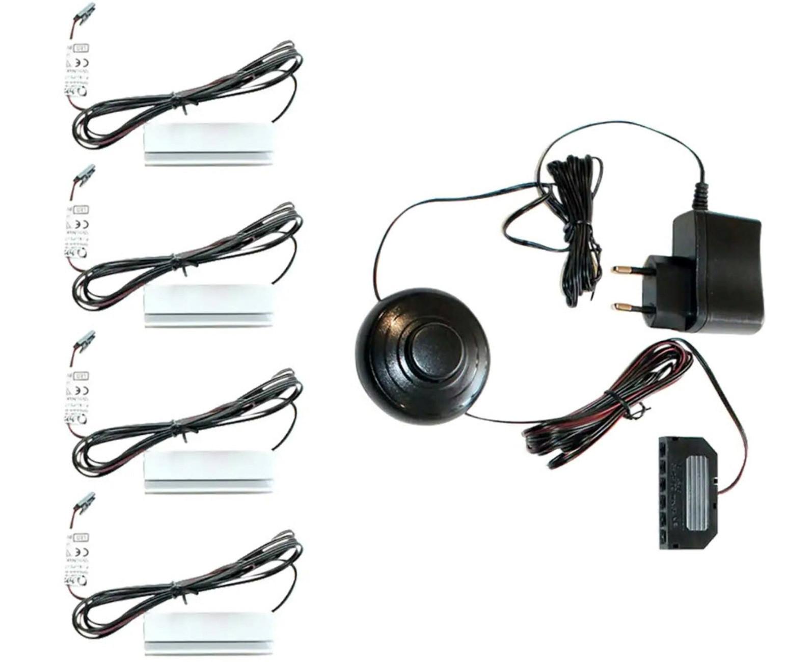 Glasbodenbeleuchtungs-set Beleuchtung Schwarz Warmweiß - Schwarz, KONVENTIONELL, Kunststoff (10/8/5cm) - MID.YOU