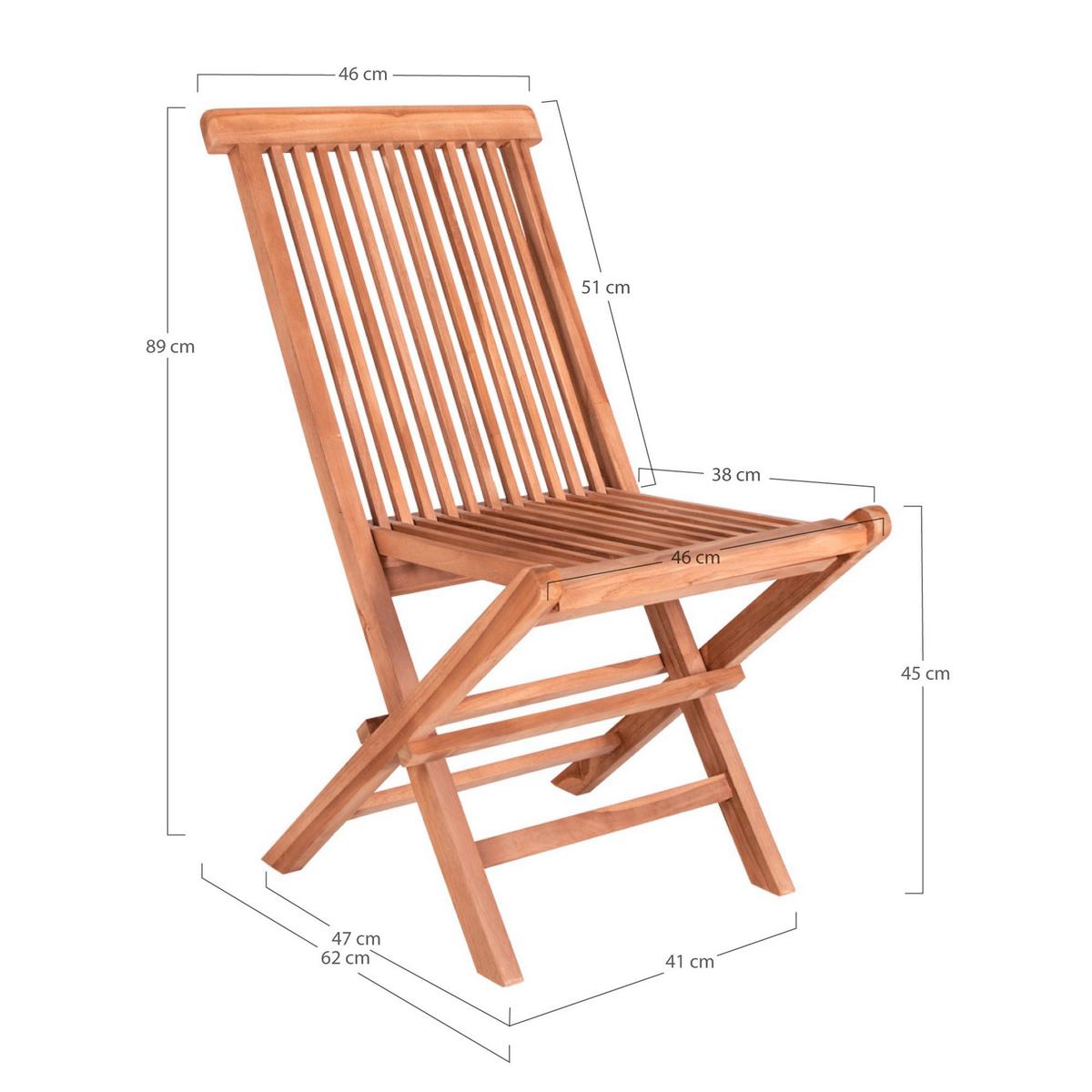 Gartenstuhl-Set Toledo Braun B: 46 cm - Teakfarben, MODERN, Holz (46/89/62cm) - MID.YOU