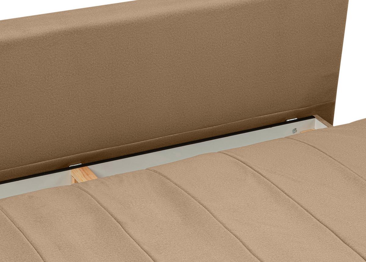 Schlafsofa Sendi Beigebraun B: 210cm - Beigebraun/Schwarz, Basics, Holz/Textil (210/103/90cm) - MID.YOU