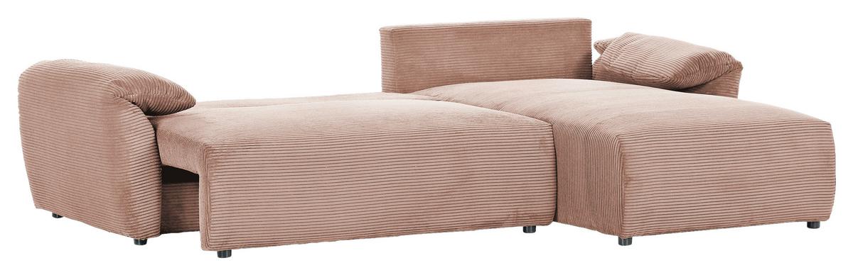 Ecksofa Cuty Altrosa S: 266x180 cm - Schwarz/Altrosa, KONVENTIONELL, Textil (266/180cm) - MID.YOU