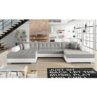 Wohnlandschaft Vento Grau/Weiß U: 165x359x165 cm - Chromfarben/Weiß, Design, Textil (165/359/165cm) - MID.YOU
