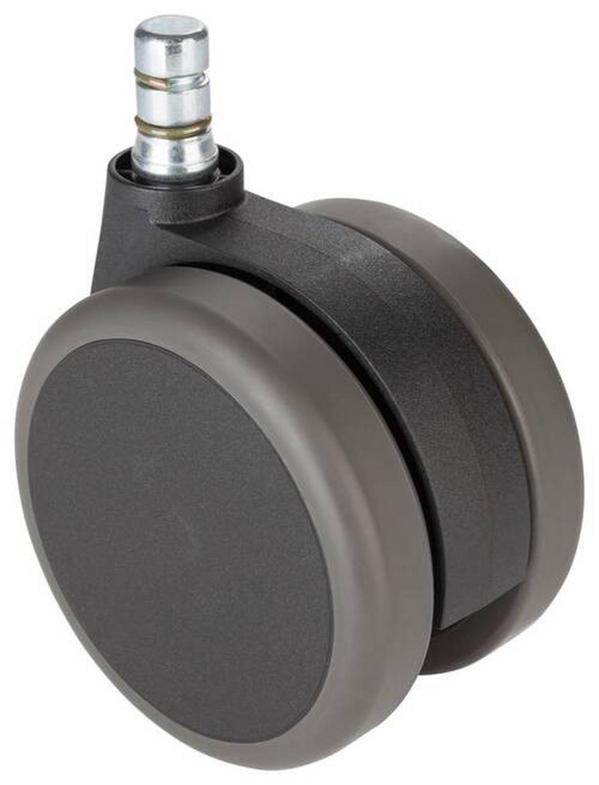 Bürostuhlrollen Rolo No-noise Schwarz Ø 7,5 Cm 5er-Set - Schwarz/Grau, Basics, Kunststoff/Metall (5,2/8,3/7,5cm) - MID.YOU