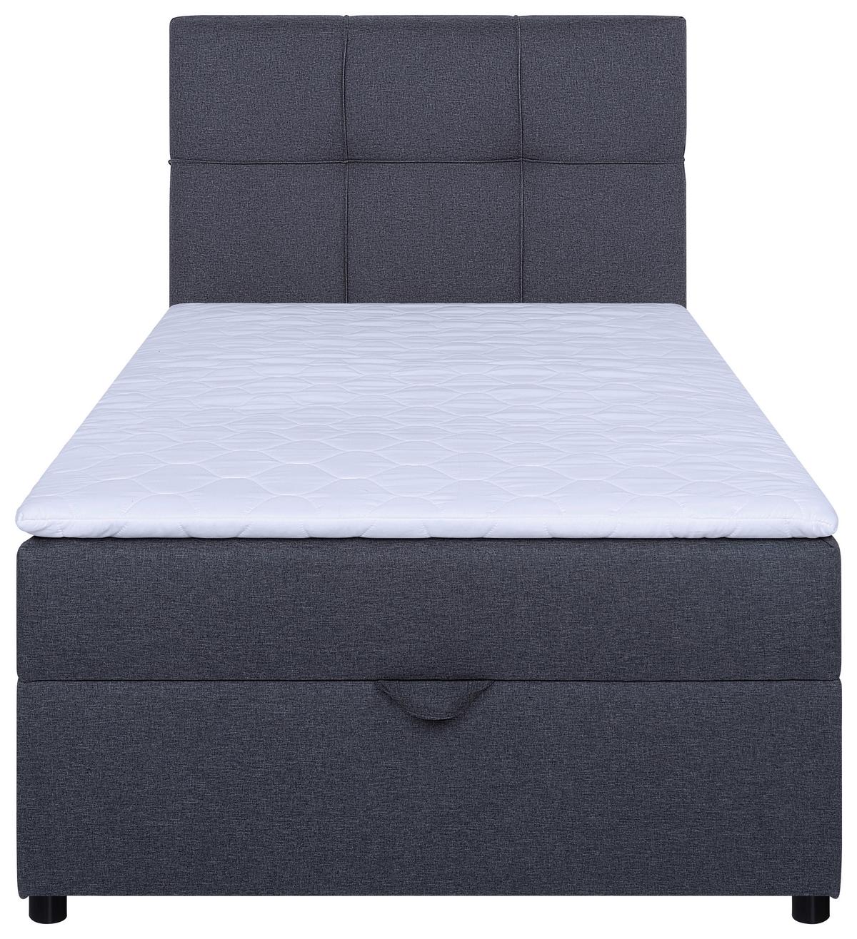Boxbett Paros 100 100x200 Dunkelgrau - Dunkelgrau/Schwarz, MODERN, Holzwerkstoff/Textil (100/200cm) - MID.YOU