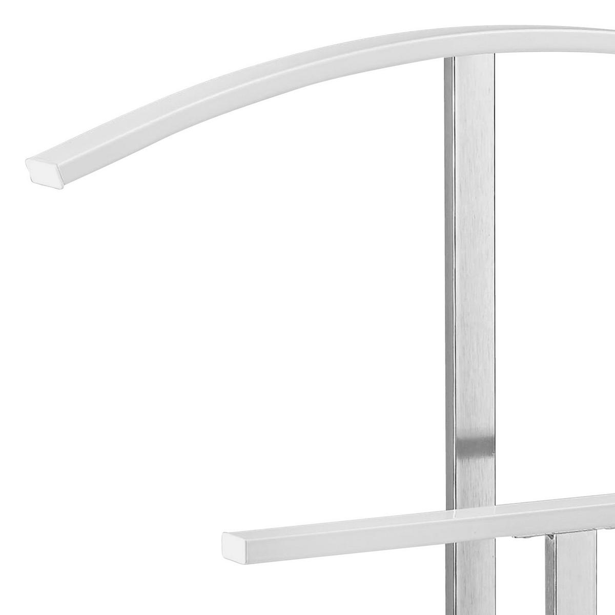 Herrendiener Helma B: 48 cm mit Hosenbügel Chrom/Weiß - Chromfarben/Weiß, MODERN, Metall (48/100/20cm)