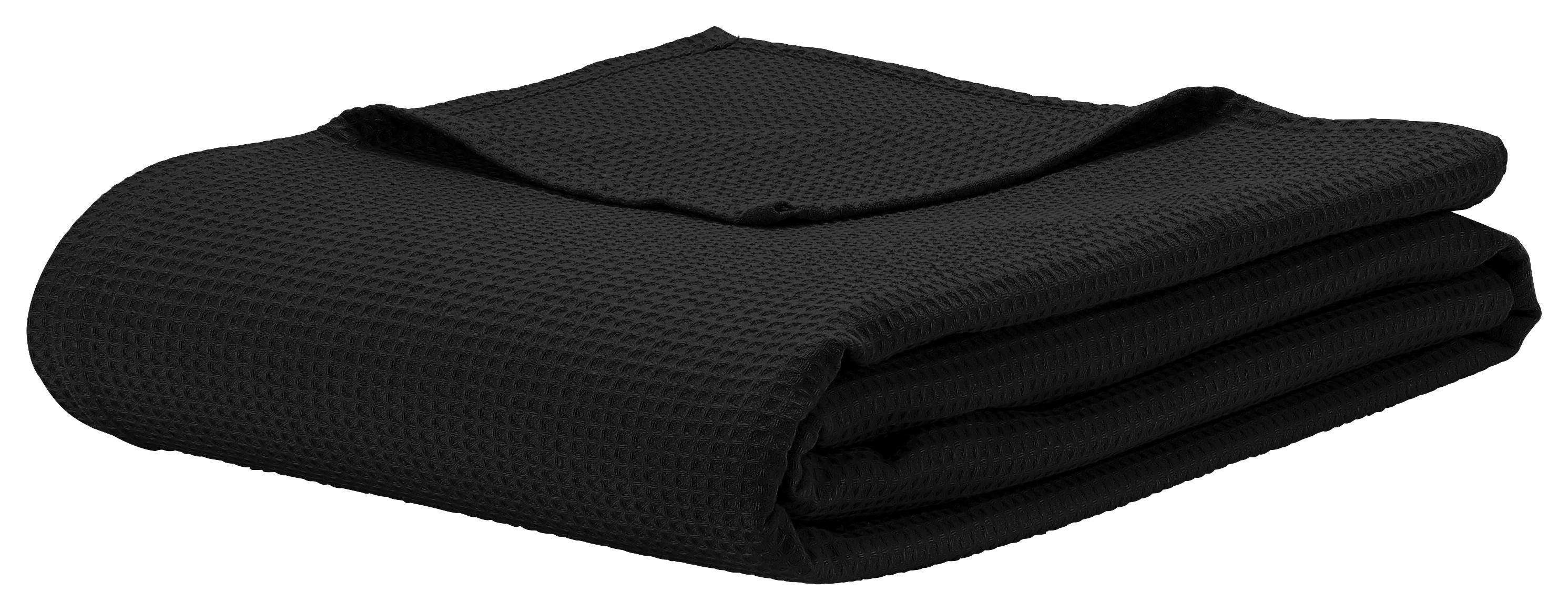 Denná Prikrývka Gerard, 150/200cm, Čierna - čierna, Konvenčný, textil (150/200cm) - Modern Living