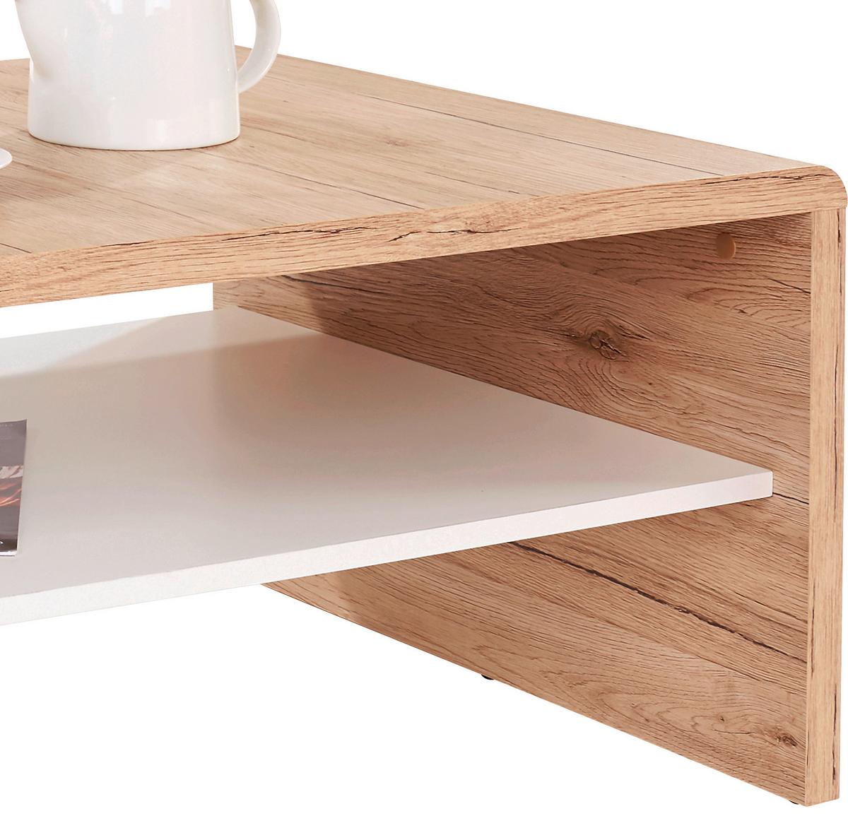 KONFERENČNÍ STOLEK CALA LUNA - bílá/dub San Remo, Moderní, kompozitní dřevo (100/40/59cm)